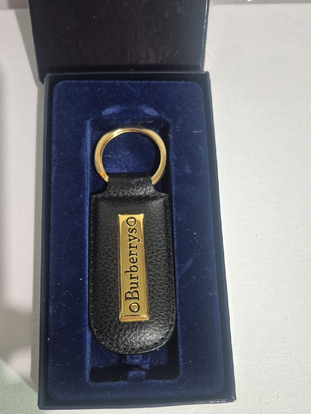 Burberry Black Leather Key Holder with Gold Plate - Picture 2 of 5